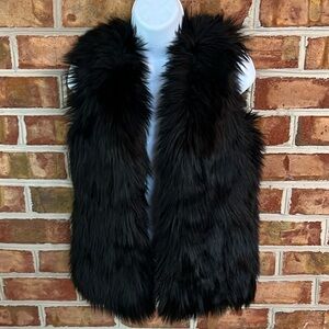 Abercrombie & Fitch chic Black Faux Fur fully Lined Vest. Size XS